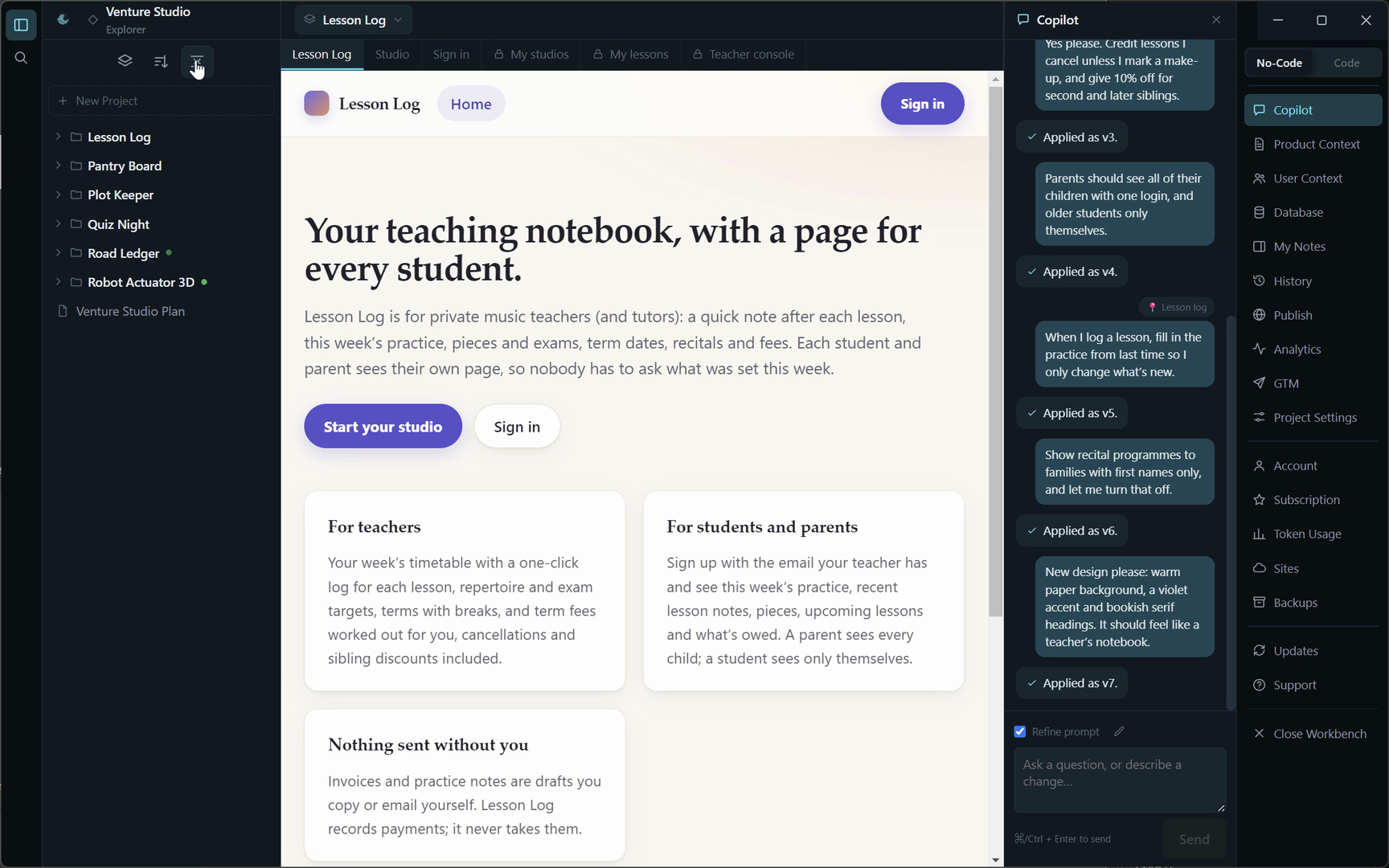 Caspian app preview